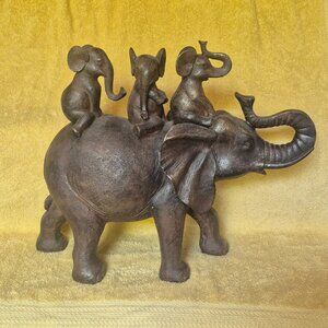 Bronze Colored Elephant Family